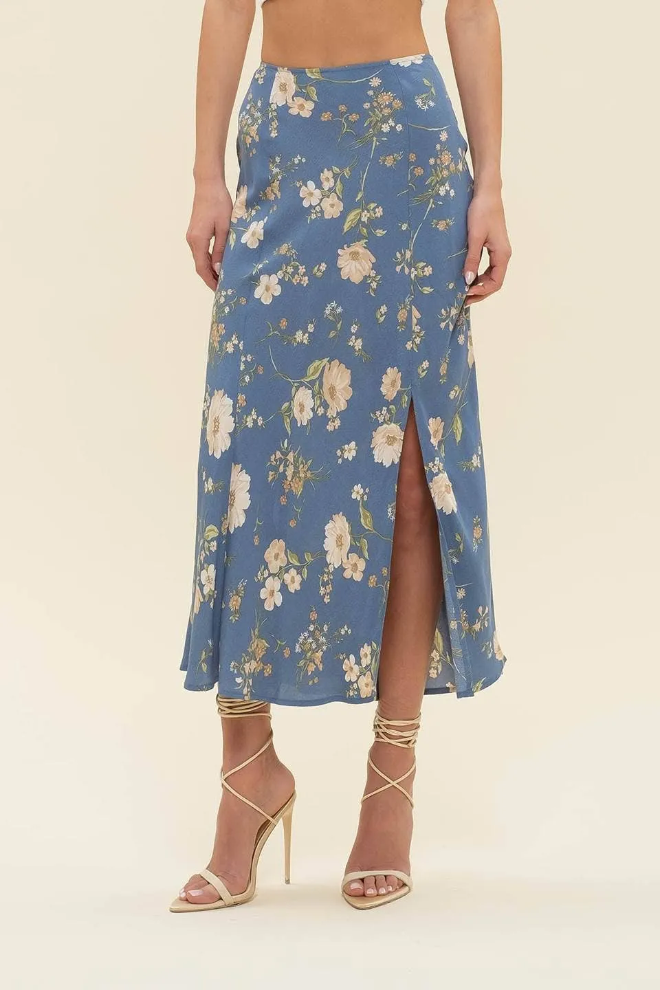Sunni floral print midi skirt