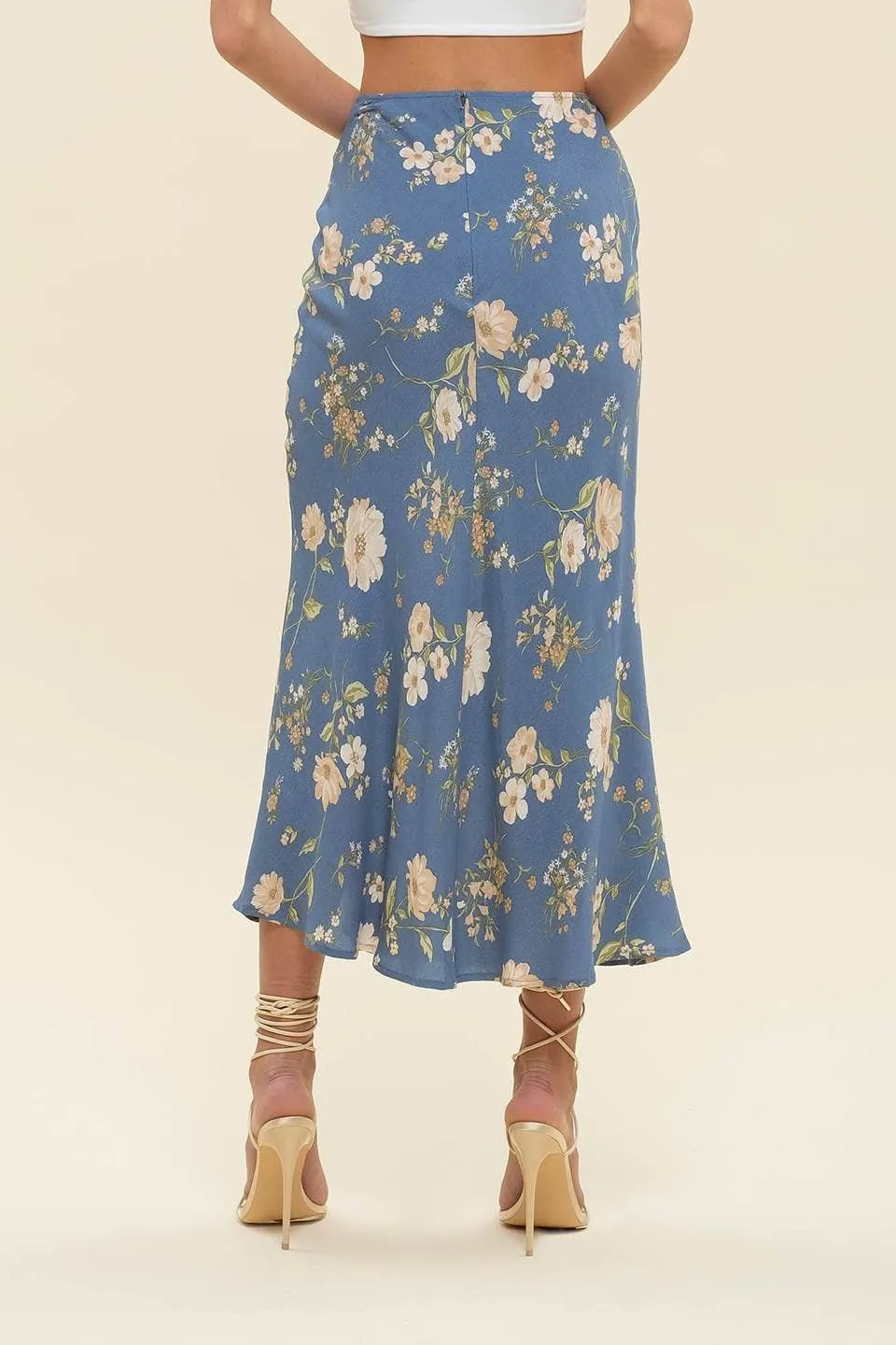 Sunni floral print midi skirt