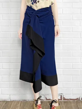 Surprise Sale! Electric Blue Asymmetric Drape Sarong Midi Skirt