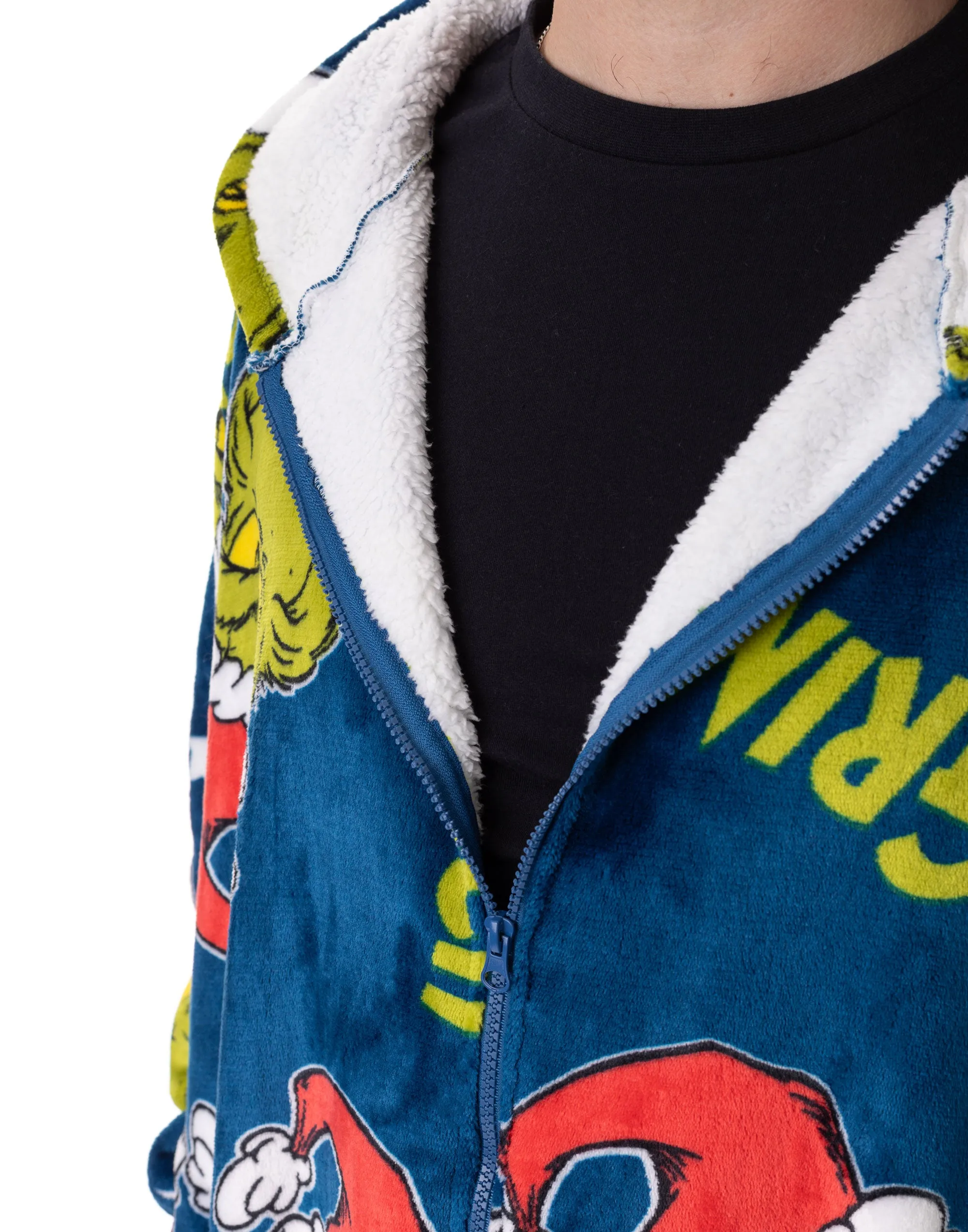 The Grinch Adults Zip Through Blanket Hoodie