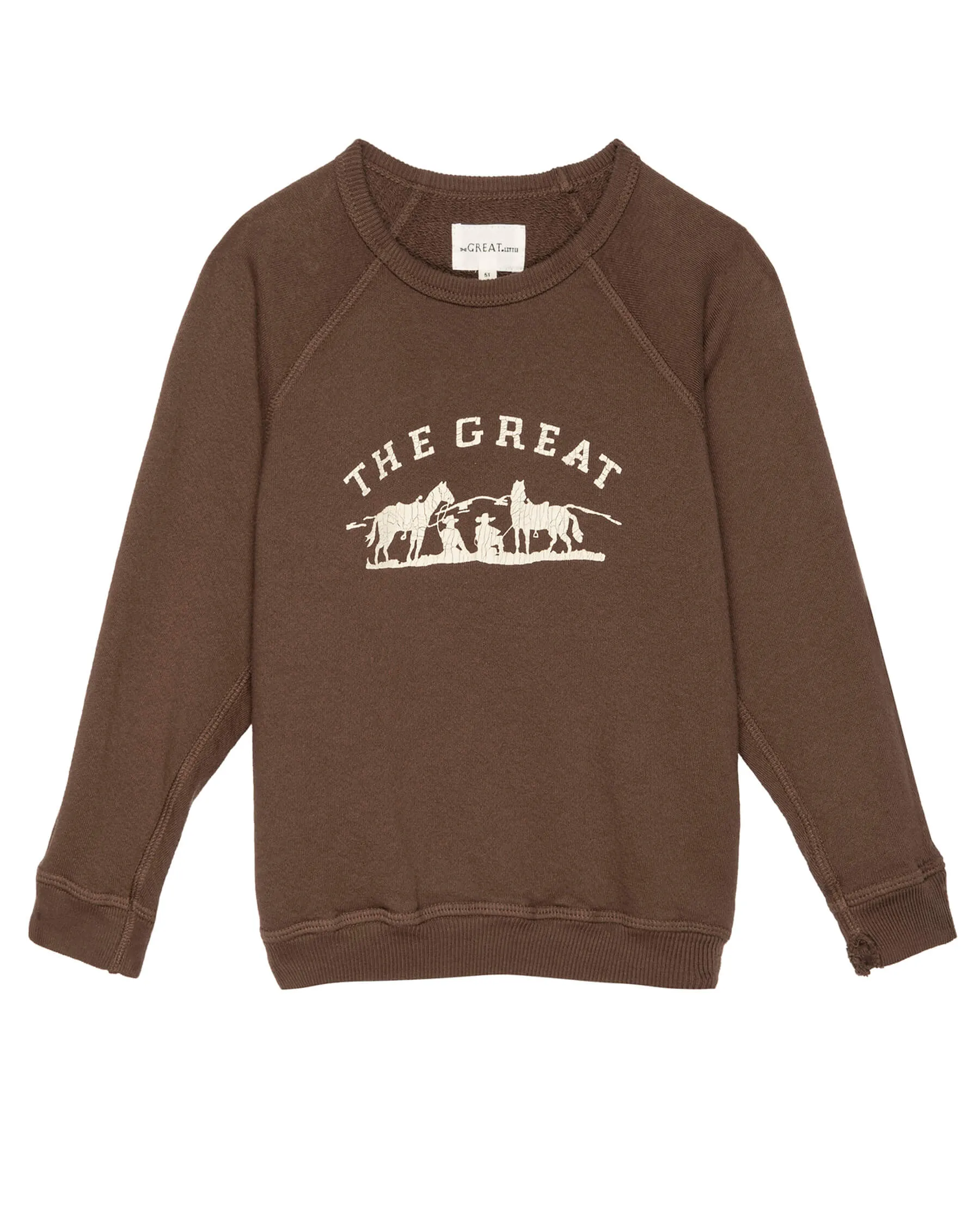 The Little College Sweatshirt. -- Hickory with Gaucho Graphic
