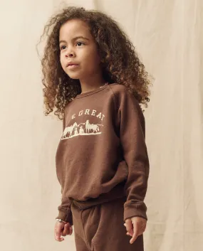 The Little College Sweatshirt. -- Hickory with Gaucho Graphic