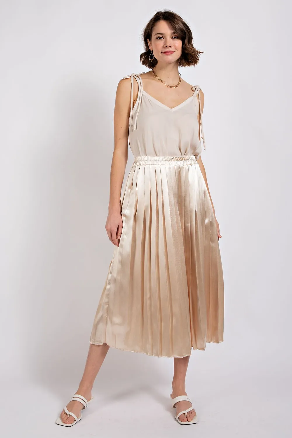 Wanderlust Metallic Midi Skirt