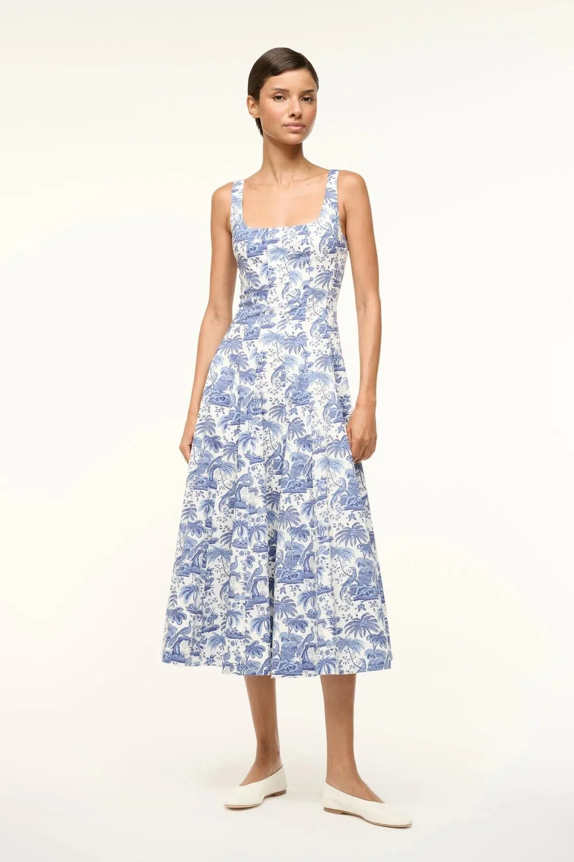 Wells Dress Blue Toile