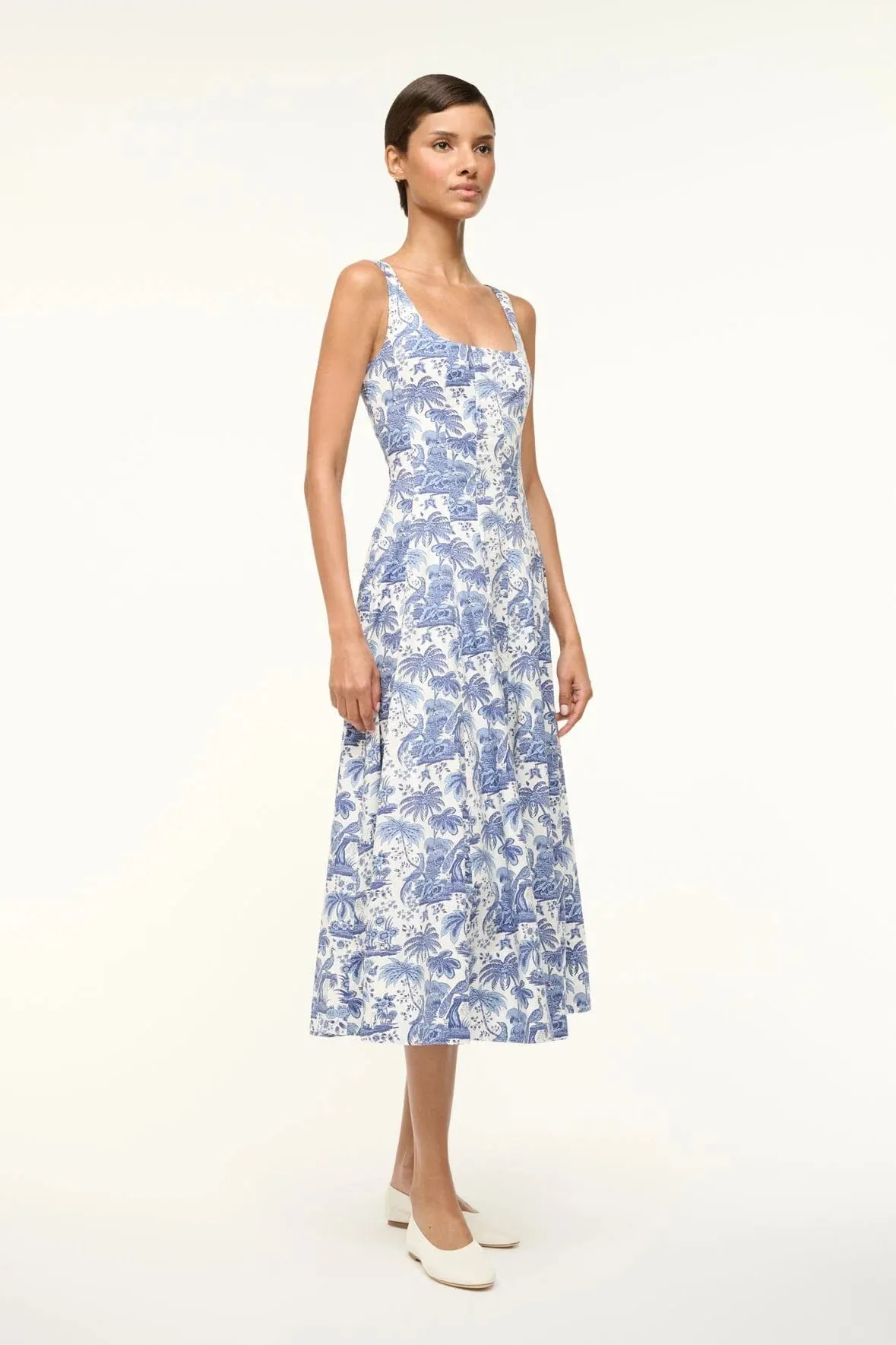 Wells Dress Blue Toile