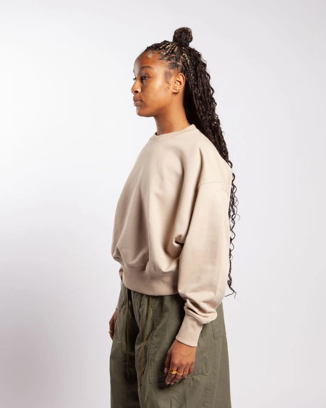 Y-3 French Terry Boxy Crew Sweatshirt Brown
